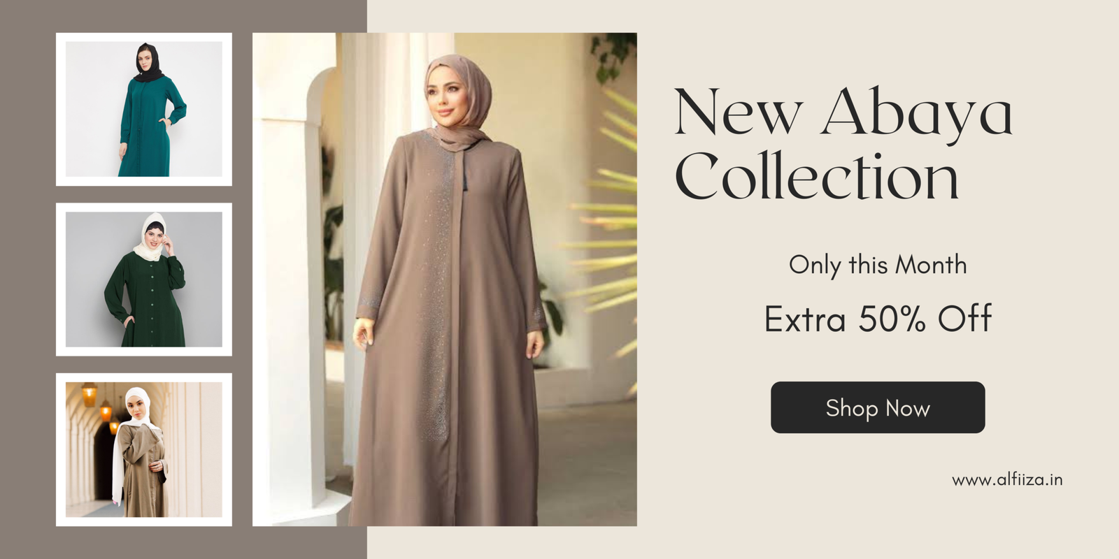 Beige and Brown Minimalist New Style Collection Banner